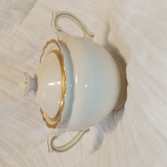 Old Ivory Gold Rim Cream & Sugar Syracuse China -SEE PHOTOS- Tiny Chip - Picture 10 of 16